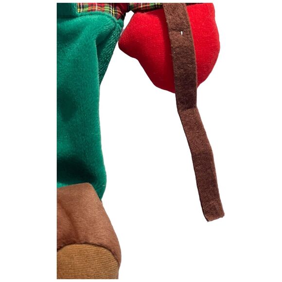 VTG  Christmas Santa Hillbilly Fabric Wall Hanging Country Folk Art Cottage 19" - Picture 5 of 14